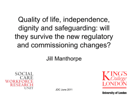 Impact of new regulatory and commissioning changes (ppt, 806 KB)
