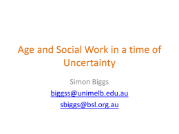 Age and social work in a time of uncertainty