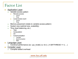 Preliminary factor list