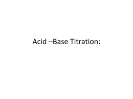 Acid –Base Titration