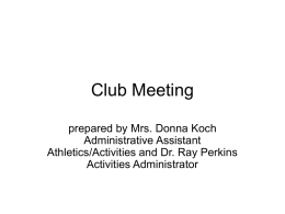 Club Meeting Notes
