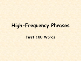 Fry's Phrases - First 100 words
