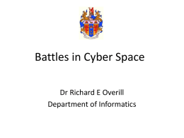 Cyber War and Cyber Terrorism - Dr Richard Overill