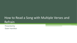 Reading a Multiple Verse Song