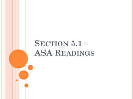 Chapter 5, ASA Readings