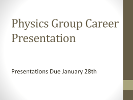 Physics Career Project