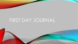 First day journal
