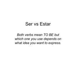 SER vs ESTAR