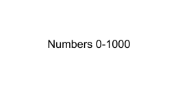 Numbers 0-1,000