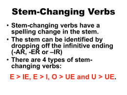 Sra Van Voris's PowerPoint on stem-changing verbs