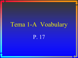 Capitulo 1A Vocabulario