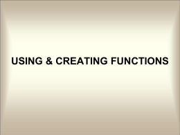 Functions Presentation