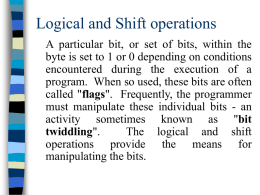 Logical and Shift operations