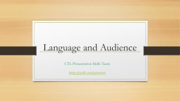 Audience Language workshop slides