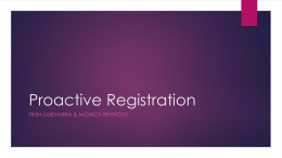 Proactive Registration