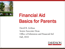 Financial Aid Basics for Parents