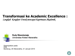 Transformasi ke Academic Excellence