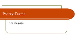 Poetry On the Page PPT full notes