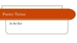 Poetry In the Ear PPT blank notes