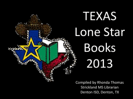 ThomasTEXAS Lone Star Books 2013