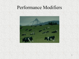 Performance Modifiers