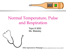 Normal Temperature, Pulse and Respiration (Note Taking Guide)