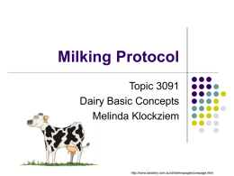 Milking Protocol