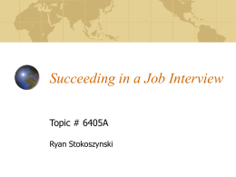 Succeeding in a Job Interview