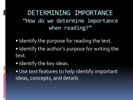 Determining Importance Powerpoint