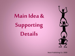 Main Idea and Supporting Details Powerpoint