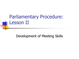 Parlimentary Procedure Lesson 2