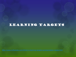 Learning Targets Presentation for K-2