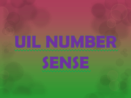 UIL Number Sense
