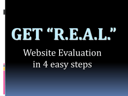 Evaluating Websites