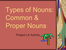 Common/Proper Nouns