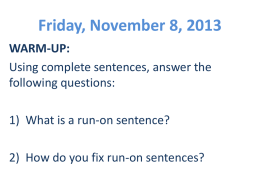How to Avoid Run-on Sentences-Notes