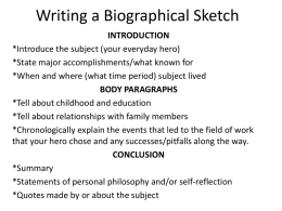 Research-Writing a Biographical Sketch