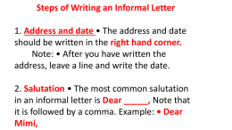Informal Letter