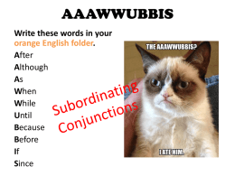 Subordinating Conjunctions