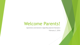 Special Olympics Parent Meeting