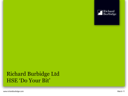 Richard Burbidge Ltd HSE ‘Do Your Bit’