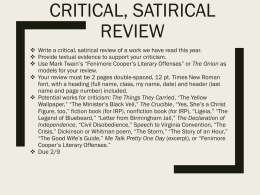 Critical Satirical Review