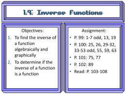 1 9 Inverse Functions