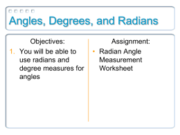 Angles Degrees Radians