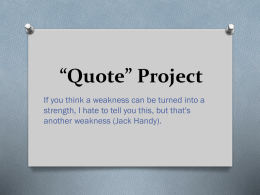 Quote Project Assignment