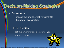 Decision Making Strategies