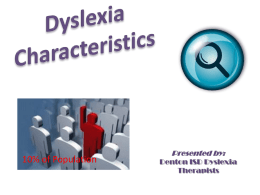Dyslexia Identification