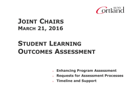 SUNY Cortland Joint Chairs Program Assessment PowerPoint