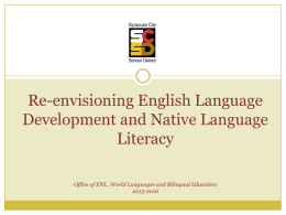 Re-Envisioning English Language Development powerpoint