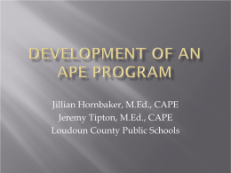 Development of APE Program